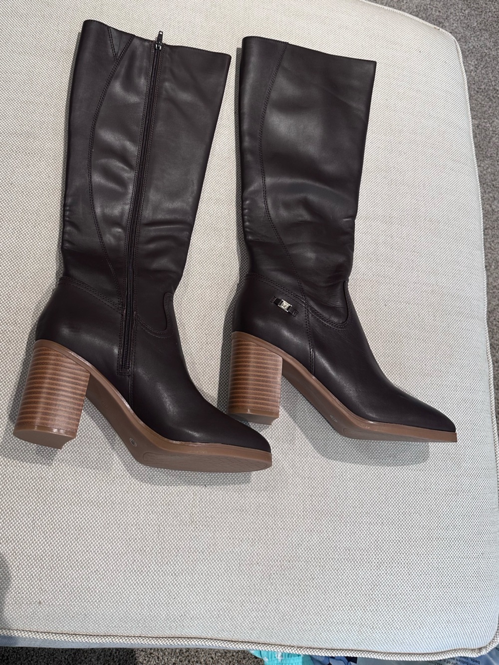 GIANI BERNINI size 9.5 Brown Leather Heeled Knee Height Boots NEW